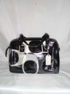   Leather Inlaid Convertible Black Multi Satchel Handbag  Retail $458