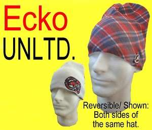 ECKO UNLTD Reversible PLAID Knit WINTER Beanie CAP Hat  