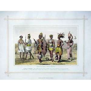   : Blackie 1884 Antique Print of Native African Tribes: Home & Kitchen