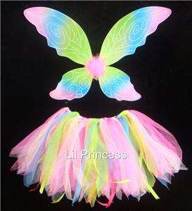 Princess Costumes Fairy Wings Tutus Wands Sets 4pc Ea  