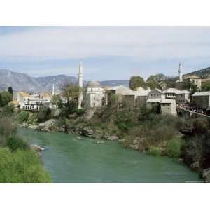  Grand Mosque (Karadjoz Beg) and River Neretya, Mostar, Bosnia 
