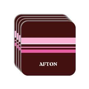 Personal Name Gift   AFTON Set of 4 Mini Mousepad Coasters (pink 