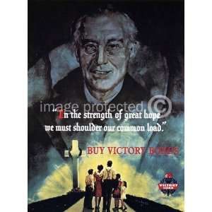  In The Strength Of Great Hope WWii US Roosevelt Poster 