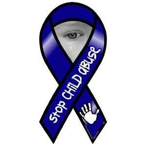  Stop Child Abuse Now Awarenesss 2 in 1 Ribbon Magnet 