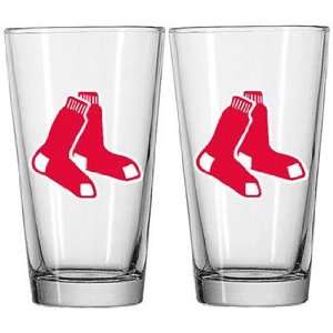 BOSTON RED SOX MLB Baseball Set of 2 SODA BEER PINT GLASSES:  
