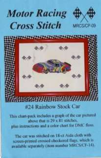   Cross Stitch Pattern Lot Ernie Irvan & Jeff Gordon Race Car  