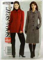 Butterick See & Sew B4902 Misses Petite Jacket and Coat Size B 16, 18 