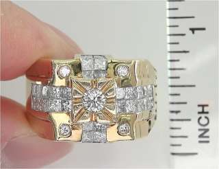 Mens Estate 2.63 Carat Diamond Solid 18K Gold Ring  