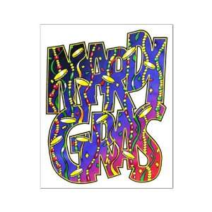  Large Poster Mardi Gras Fat Tuesday Celebration with Beads 