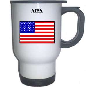 US Flag   Aiea, Hawaii (HI) White Stainless Steel Mug 
