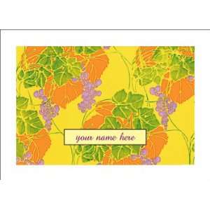 Personalized Stationery Note Cards with Art Nouveau Grapes 