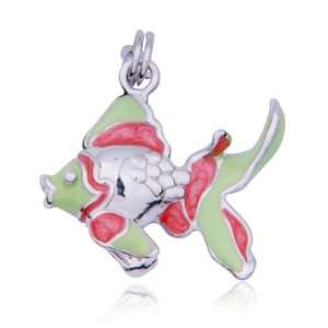  Sterling Silver Fish Charm: Jewelry