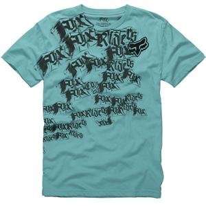  Fox Racing Fall Out T Shirt   Large/Teal: Automotive