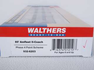 Walthers 6203 HO 85 Amtrak Phase IV Amfleet Coach Passenger Car 