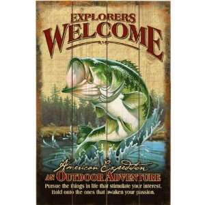  American Expedition Wooden Welcome Sign Largemouth Bass 