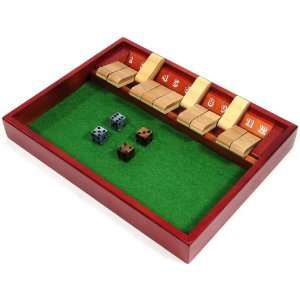    Shut the Box Game 12 Flaps with 4 Deluxe Dice: Toys & Games