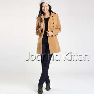   Slim Double Breasted Coat Wool Jacket Winter Outwear 4 Colors  