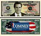MITT ROMNEY FOR PRESIDENT 2012 DOLLAR BILL (2/$.100)