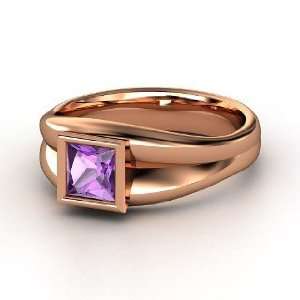  Akari Ring, Princess Amethyst 14K Rose Gold Ring Jewelry