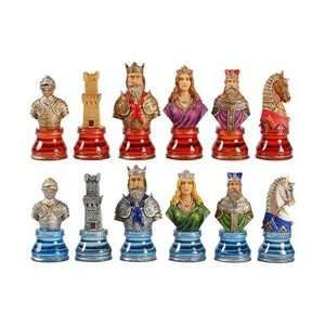 Medieval Times Chess Set Pieces on clear acrylic base