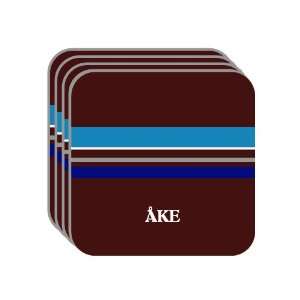 Personal Name Gift   ÅKE Set of 4 Mini Mousepad Coasters (blue 