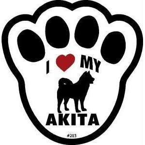 Akita Dog Pawprint Window Decal w/Suction Cup