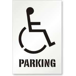 Handicap Parking (with Handicap Symbol) Polyethylene Stencil Sign, 48 