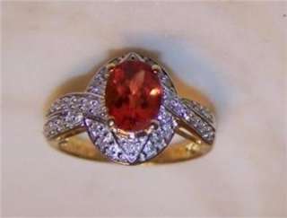   Red Andesine Labradorite .24ctw.White Diamond 10kt. GOLD Ring  