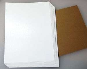  8.5 x 11 White Chipboard Sheets, 30 sheets Acid Free 