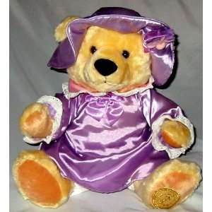  17 Thomas Kinkade Plush Bear in Lavender Outfit: Toys 
