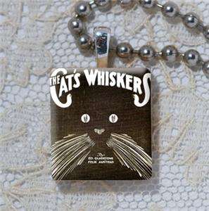 Black Cats Whiskers   Scrabble Charm Pendant  