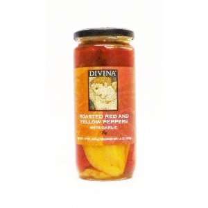 Divina Roasted Red and Yellow Peppers w/: Grocery & Gourmet Food