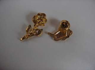 Vintage Gold Jewelry Brooches Pins Lisner Mardi Gras Butterfly Rose 