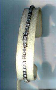 Stunning Ladies Tennis Bracelet 14 kt WG with 57 Princess Cut CZs 