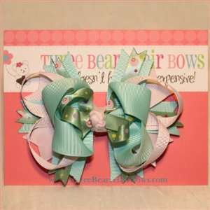  Funky Boutique Hair Bow in Green and Multi Dots: Beauty