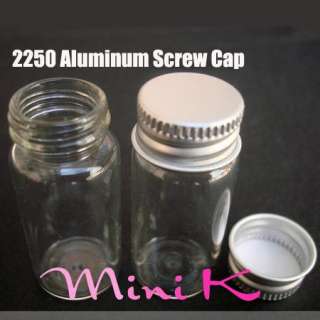 10 1000p Glass Bottle Threaded Aluminum Screw Cap Pyrex 10ml Clear Oil 