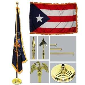  Puerto Rico 4ft x 6ft Flag, Telescoping Flagpole, Base 