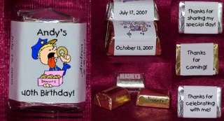 Police Cop Birthday Retirement Candy Personalized Wrappers Party 