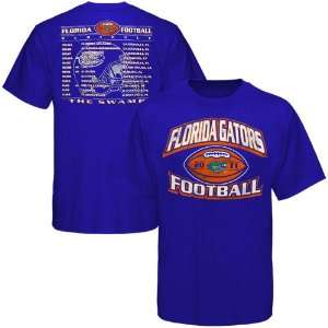  NCAA Florida Gators 2011 Football Schedule T Shirt   Royal 