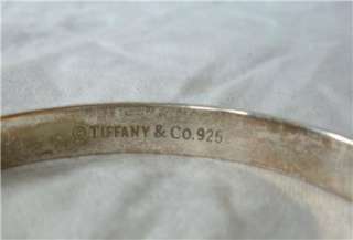 Tiffany & Co Sterling Diamond ATLAS Bangle Bracelet RARE Gilding 