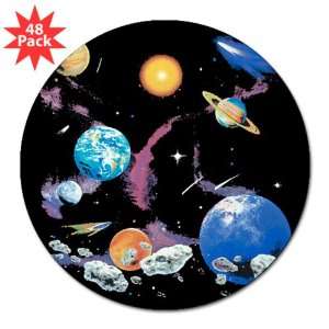   Lapel Sticker (48 Pack) Solar System And Asteroids 