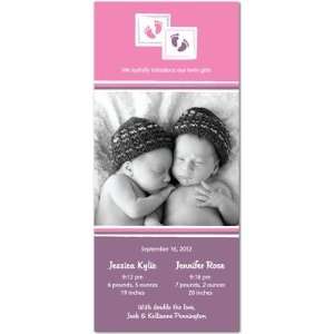   Birth Announcements   Double Footprints: Girl By Sb Hello Little One
