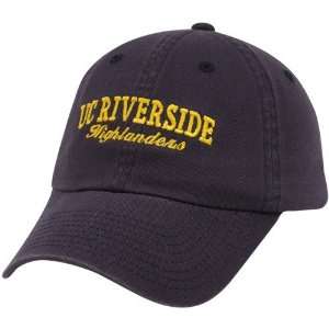   UC Riverside Highlanders Navy Blue Batters Up Adjustable Hat: Sports