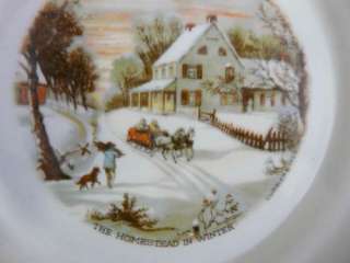 CURRIER & IVES THE HOMESTEAD IN WINTER BREAD PLATE  