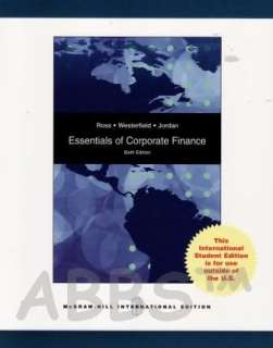Essentials of Corporate Finance 6th By Ross, Jordan  9780073405131 