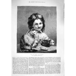   1876 Deux Bons Amis Little Girl Soup Bowl Cat Goupil: Home & Kitchen