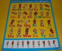 SIGN LANGUAGE Alphabet Poster Classroom Chart NEW  