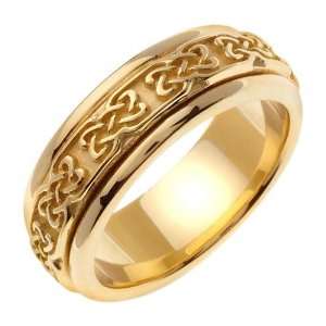  Love Knot Celtic Wedding Band in 18K Yellow Gold: Jewelry