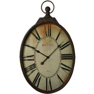   Industrial Oval Shaped Pocket Watch Style Oversize Hotel Wall Clock