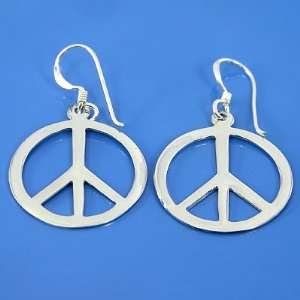   grams 925 Sterling Silver Dangle Peace Sign Earrings FREE SHIPPING